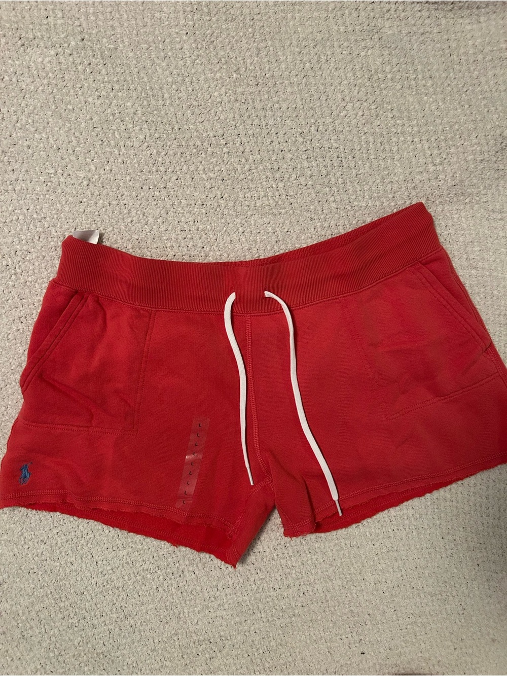 NWOT Large POLO RALPH LAUREN Red ish Women's Fleece Drawstring Short